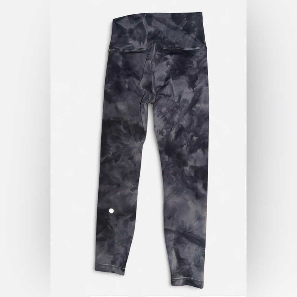 Lululemon Tie Dye Leggings Gray Black Size 4 High Rise Athletic - Picture 6 of 12
